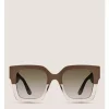 TWO-TONE OVERSIZED SQUARE SUNGLASSES